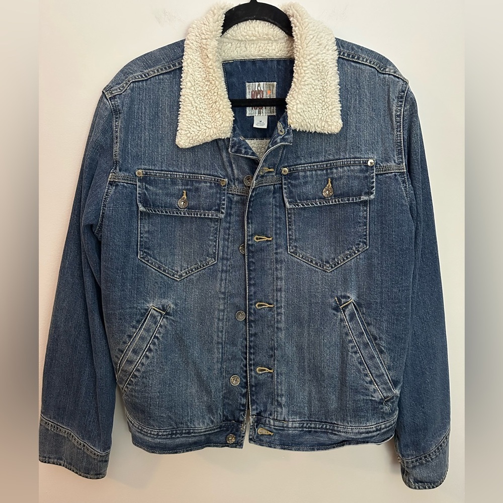Old Navy Vintage Denim Sherpa Jacket Medium EUC